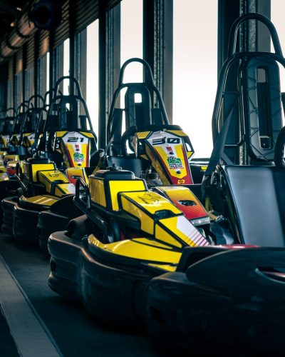 The 750m Go Kart track is a replica of the Phillip Island Grand Prix Circuit